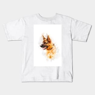 German shepherd dog watercolor Kids T-Shirt